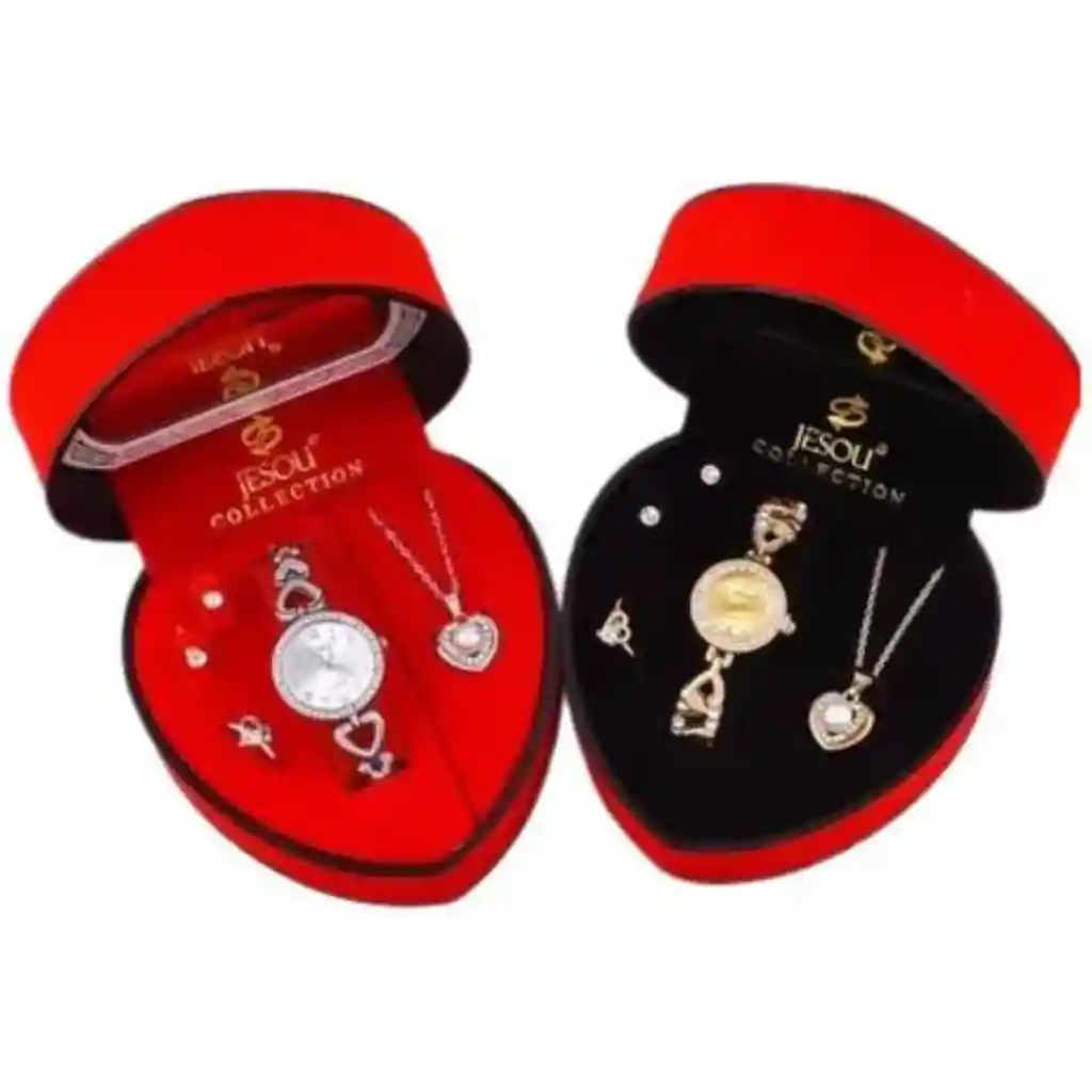 Estuche Dama Joyero Cadena Reloj Aretes Mujer Joyas Belleza