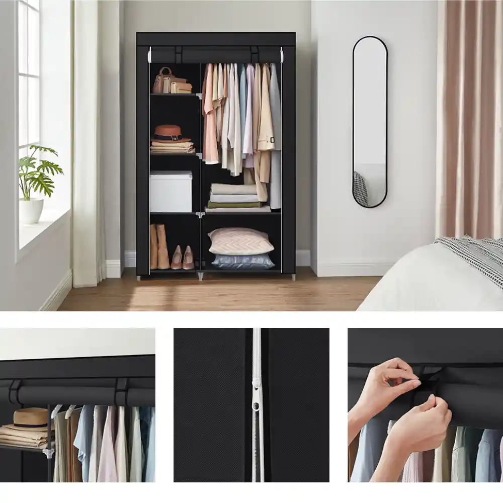 Armario De Tela Desarmable Closet Plegable Doble 105 X 175cm