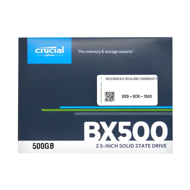 Disco 2.5 De Estado Sólido Ssd 2.5 500gb Sata Iii Crucial Bx500 Ct500bx500ssd1 540 Mb/s Nuevo