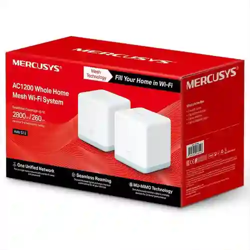 Sistema Wi-fi Ac1200 Mesh (malla) Mercusys Halo S12 2 Nodos