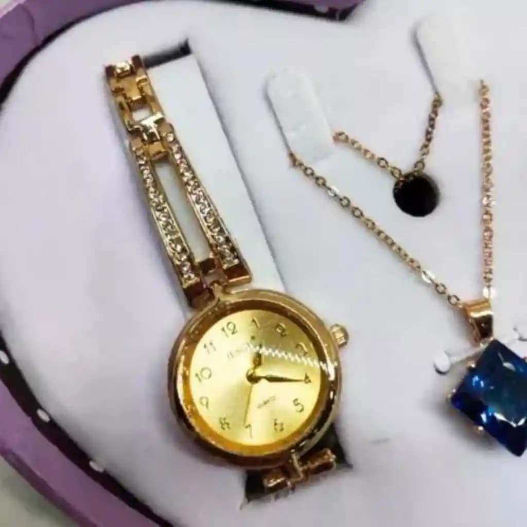 Joyero Regalo Corazón Cadena Reloj Cadena Aretes Mujer