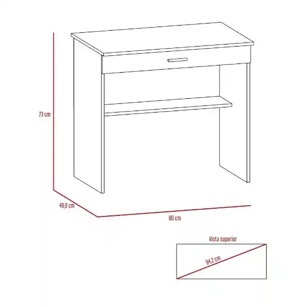 Escritorio 80 Cajón, Blanco