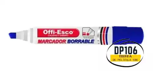 Marcador Borrable Azul Offi-esco X Unidad