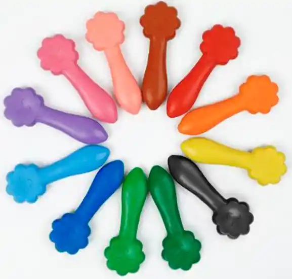 Set 12 Crayones Para Niños Colores Sonrisas Ecológicos Niñas