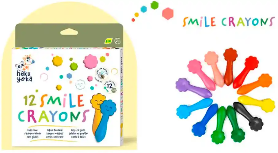 Set 12 Crayones Para Niños Colores Sonrisas Ecológicos Niñas