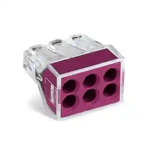 Conector Wago Derivacion 18-12 Awg 6 Polos Morado