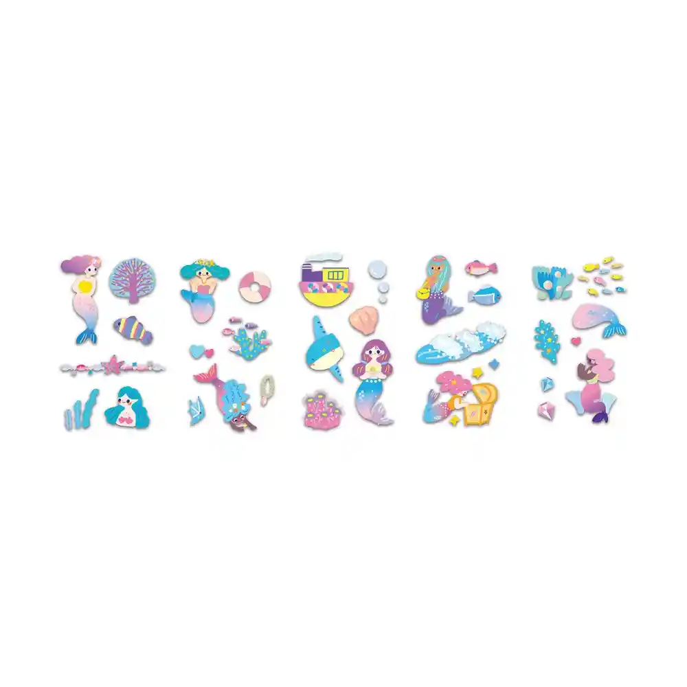 Set De Stickers Para Uñas Y Tattoos Temporales Sirenas