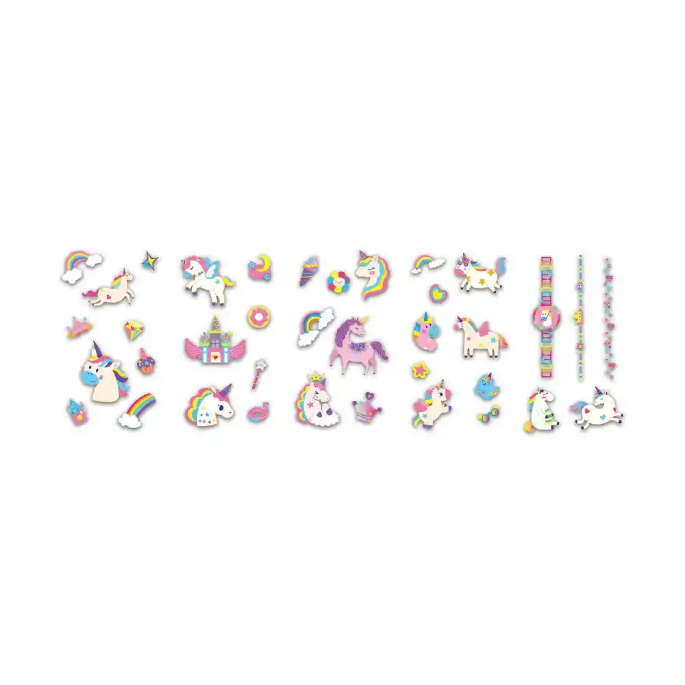 Set De Stickers Para Uñas Y Tattoos Temporales Unicornios