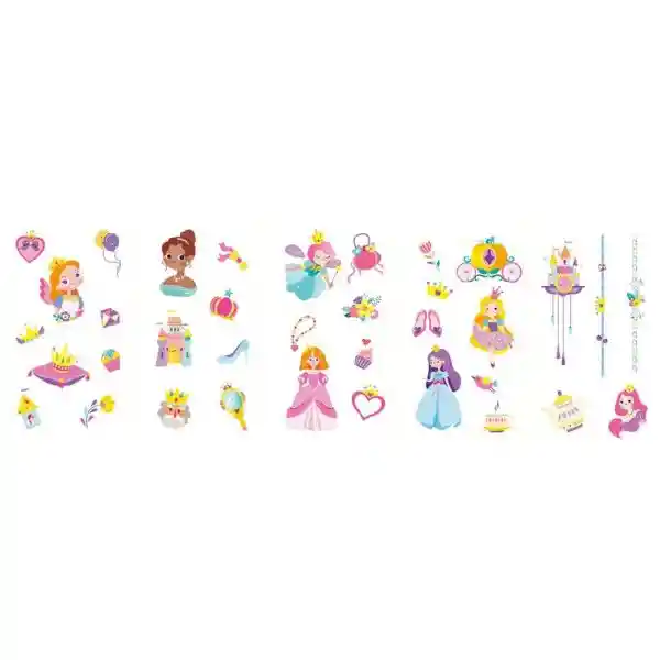 Set De Stickers Para Uñas Y Tattoos Temporales Princesas