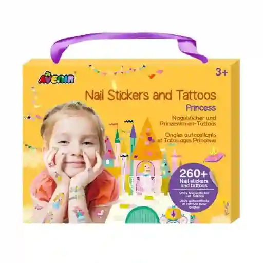 Set De Stickers Para Uñas Y Tattoos Temporales Princesas
