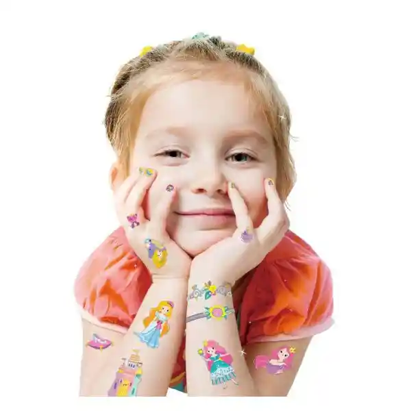 Set De Stickers Para Uñas Y Tattoos Temporales Princesas