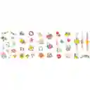 Set De Stickers Para Uñas Y Tattoos Temporales Flores