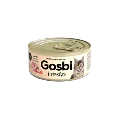 Lata Gato Adulto Gosbi Fresko Turkey With Ham 70 Gr