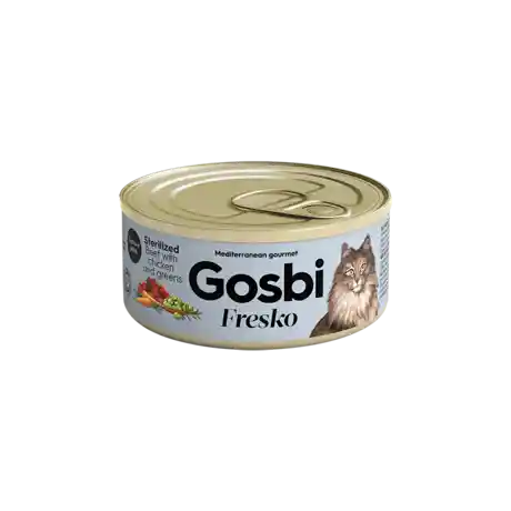 Lata Gato Castrado Gosbi Fresko Chicken With Greens 70 Gr