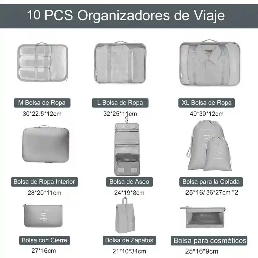 Bolsas Organizadoras Para Viaje X11 Piezas