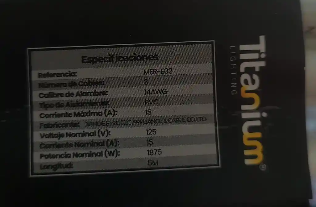 Extensión Eléctrica 5 Metros Color Blanco