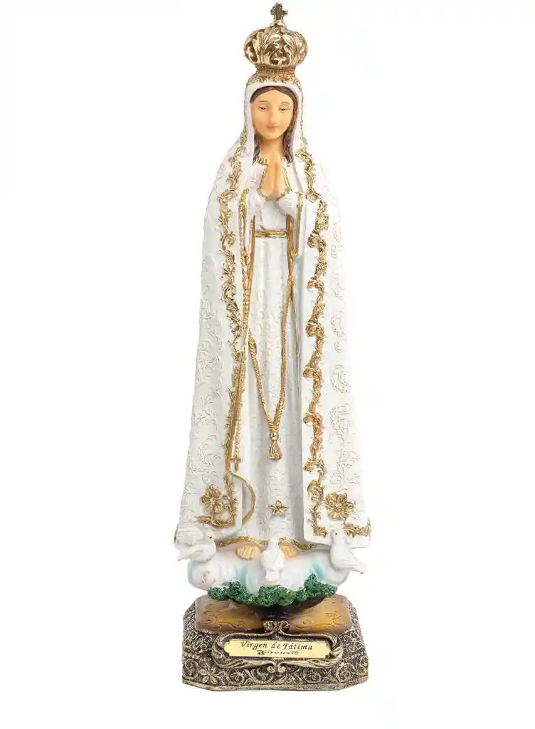 Virgen De Fatima De 30 Cm Con Palomas