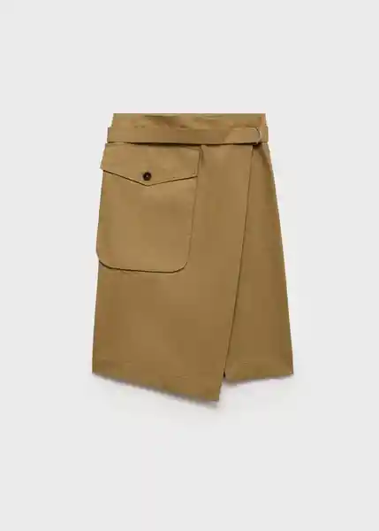 Falda Lara Khaki Talla 40 Mujer Mango