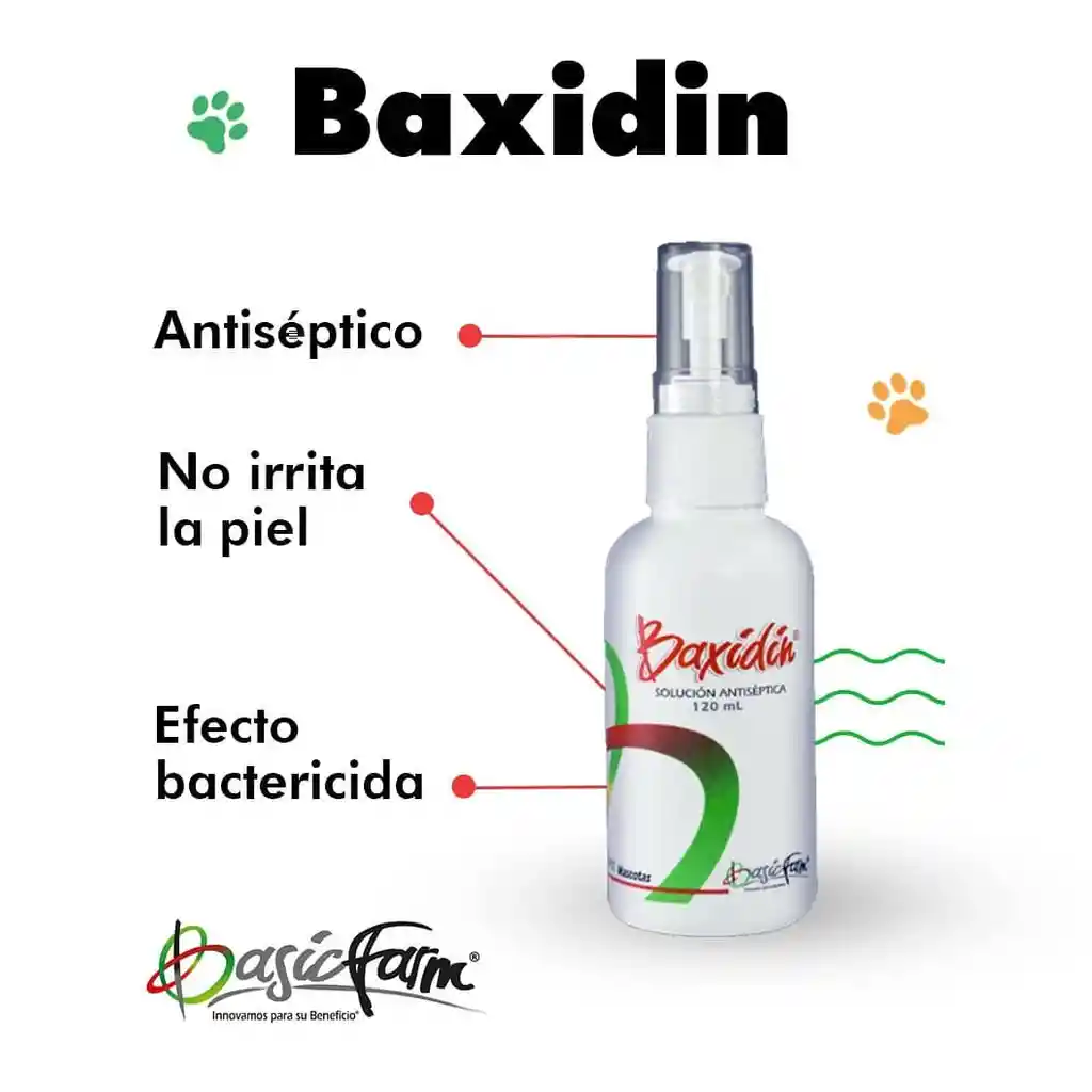 Baxidin 120 Ml Para Mascotas Antiseptico Para Perros Y Gatos Baxidin