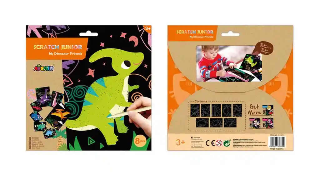 Set De Arte Para Raspar Dinosaurio Actividades Niños Y Niñas