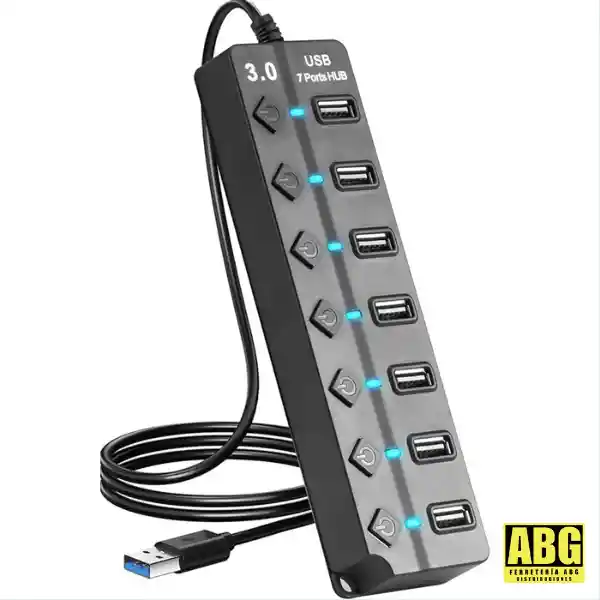 Hub Multipuertos Conexion Usb Con 7 Puertos Usb