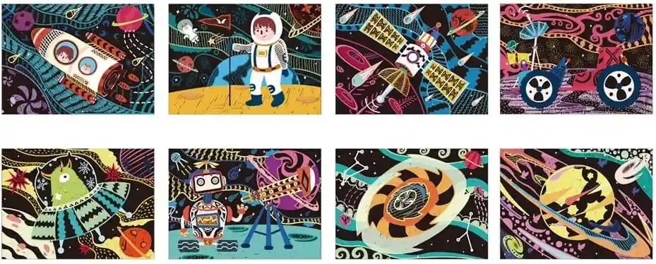 Set De Arte Para Raspar El Espacio Actividades Niños Y Niñas