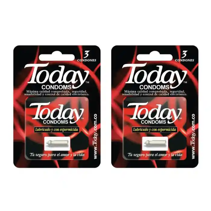 *2 Today Condon Lubricado Espermicida X 6 Und Preservativo