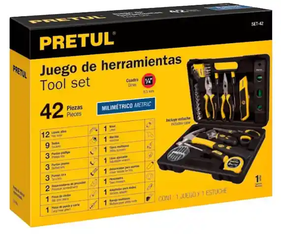 Juego De Herramienta 42pz Multiproposito Pretul22101