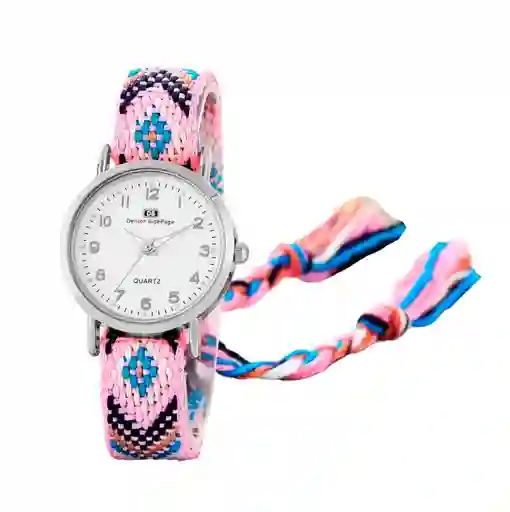 Reloj Tejido Artesanal Dama Mujer + Estuche
