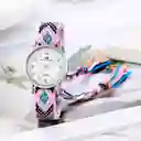 Reloj Tejido Artesanal Dama Mujer + Estuche