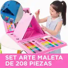 Set De Arte 208 Piezas Maleta Dibujo Creativo Niñas