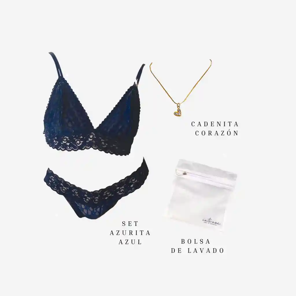 Kit Bralette + Panty Azul Oscuro Azurita