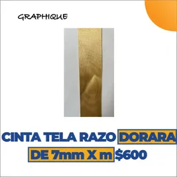 Cinta De Tela Razo O Ilusión Verde Dorada De 7 Mm metro