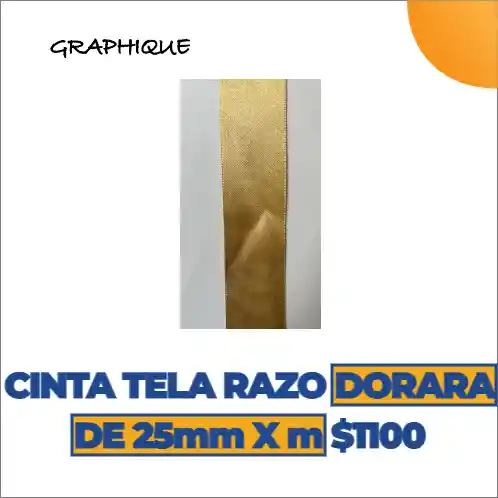 Cinta De Tela Razo O Ilusión Dorada De 25 Mm Metro
