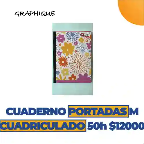 Cuaderno Cosido Cuadriculado De 50 Hjs Portadas Motivos Mujer
