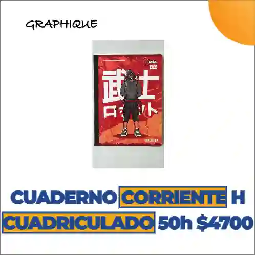 Cuaderno Cosido Cuadriculado De 50 Hjs Corriente Motivos hombre