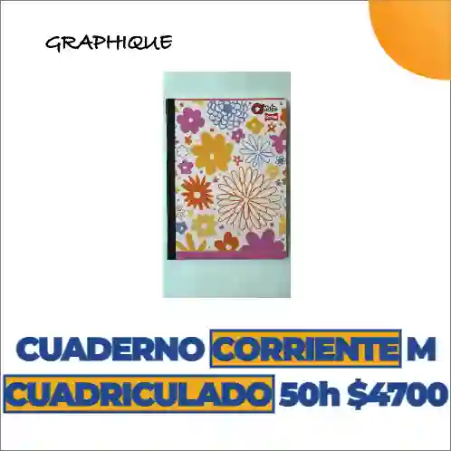 Cuaderno Cosido Cuadriculado De 50 Hjs Corriente Motivos mujer