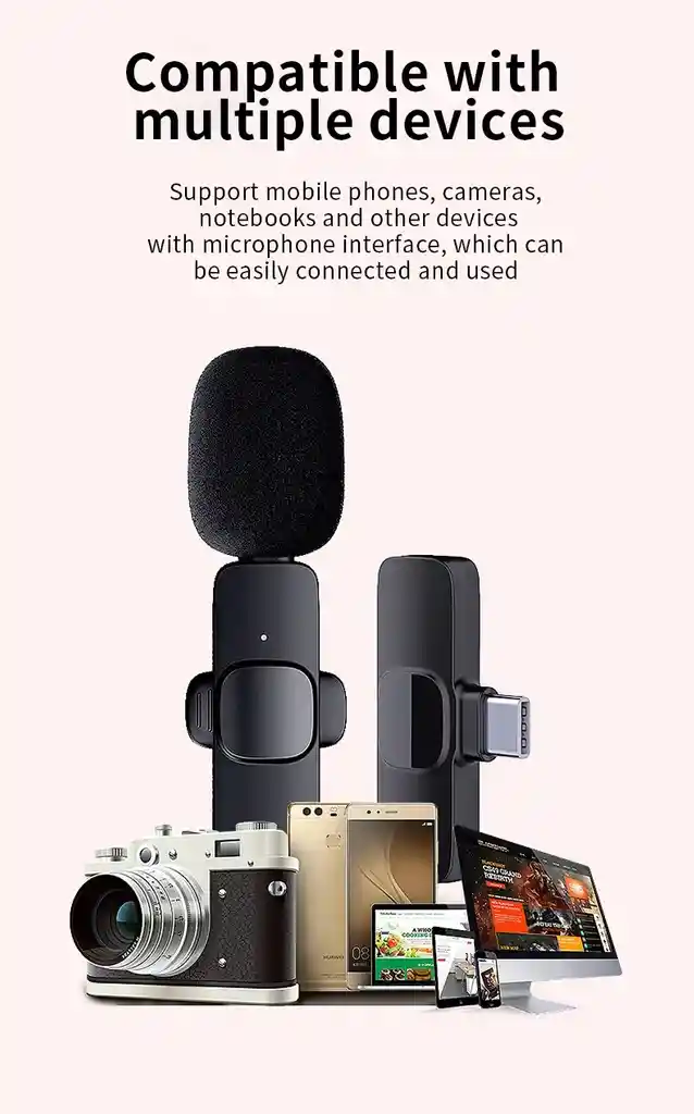 Micrófono Doble Inalámbrico Para Iphone Reducción De Ruido Inteligente