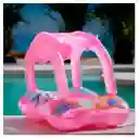 Bote Flotador Inflable Techo Para Bebé Piscina (manijas Rosado)