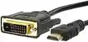 Cable Convertidor Señal Hdmi A Señal Dvi 24+1 Macho Vídeo Hdmi - Dvi 24+1 Bidireccional -ambos Sentidos