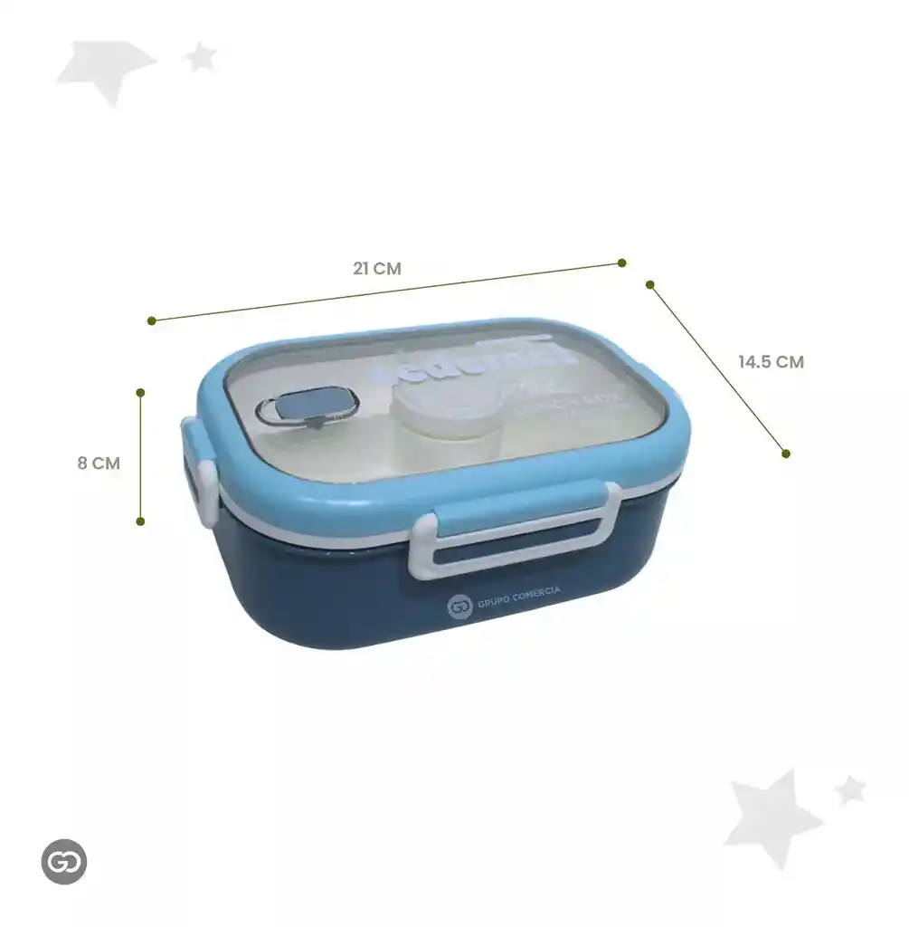 Porta Comidas Tupper 2 Pisos Con Cubiertos Lunch Box