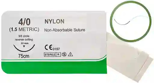 Sutura Nylon No Absorbible 4 - 0
