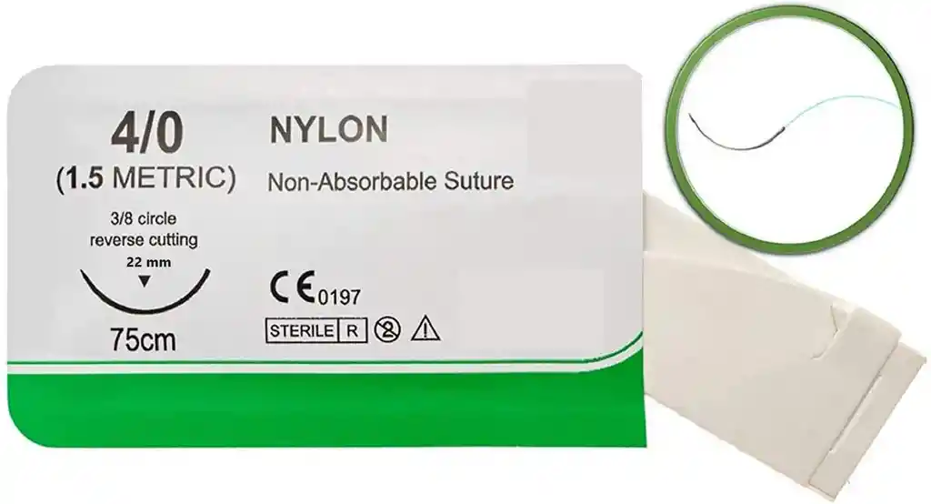 Sutura Nylon No Absorbible 4 - 0