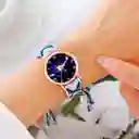 Reloj Sistema Solar Dorado Tejido Artesanal Mujer + Estuche