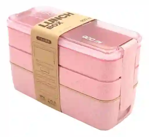 Tupper Lunch Box Slim Porta Comida 3 Pisos Cubiertos 900ml
