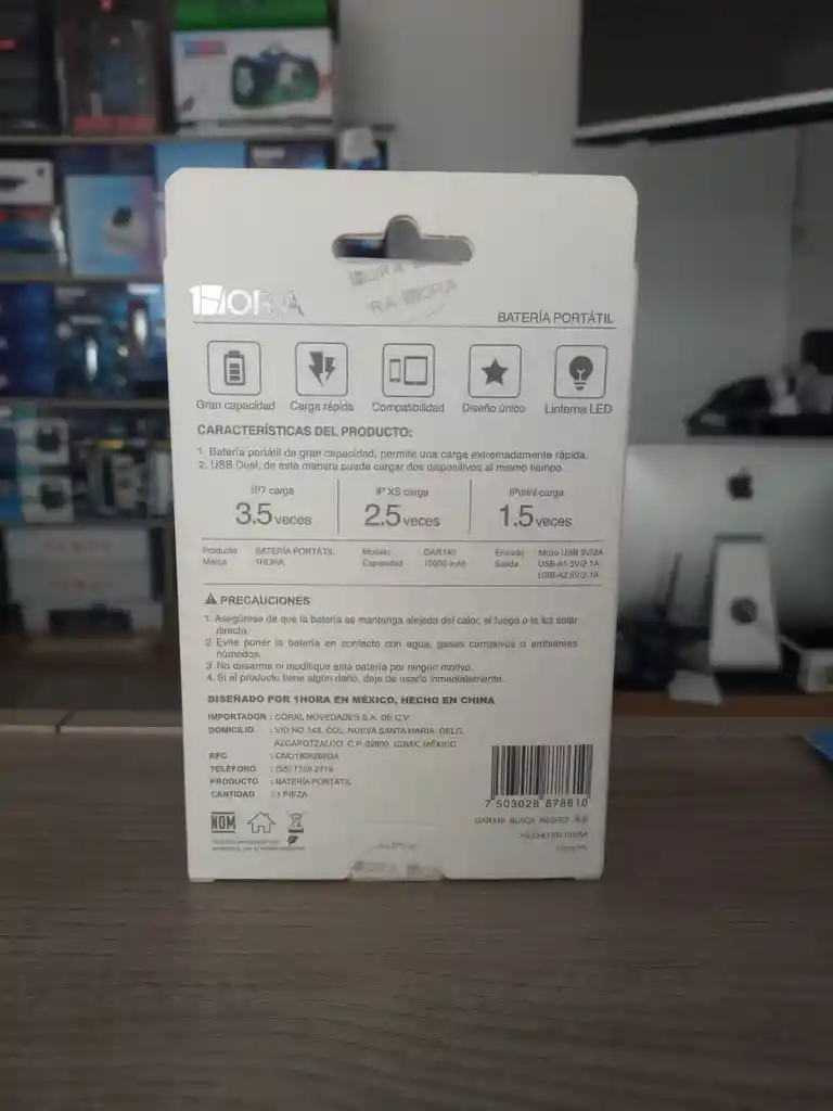 Powerbank 10.000mah Carga Rápida