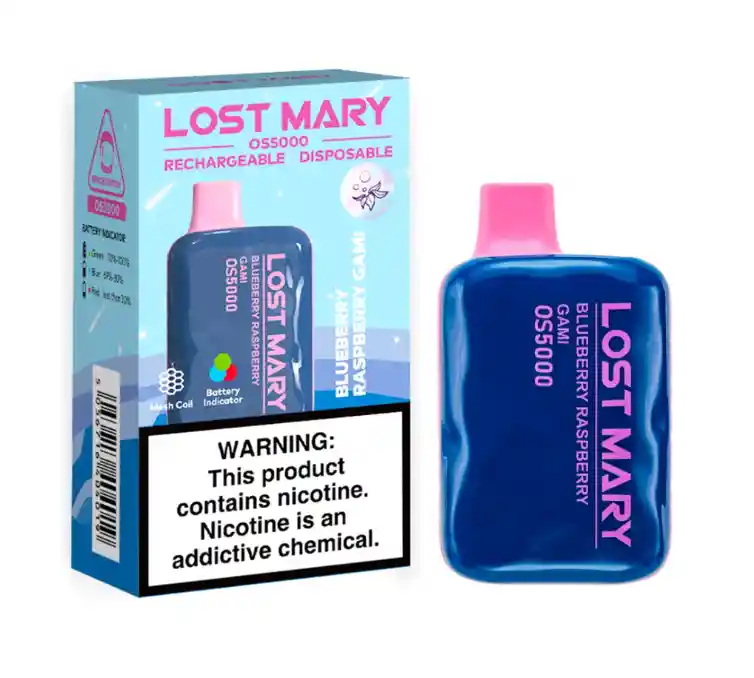 Vape Elfbar Lost Mary Blueberry Raspberry Gami 5000 Puffs