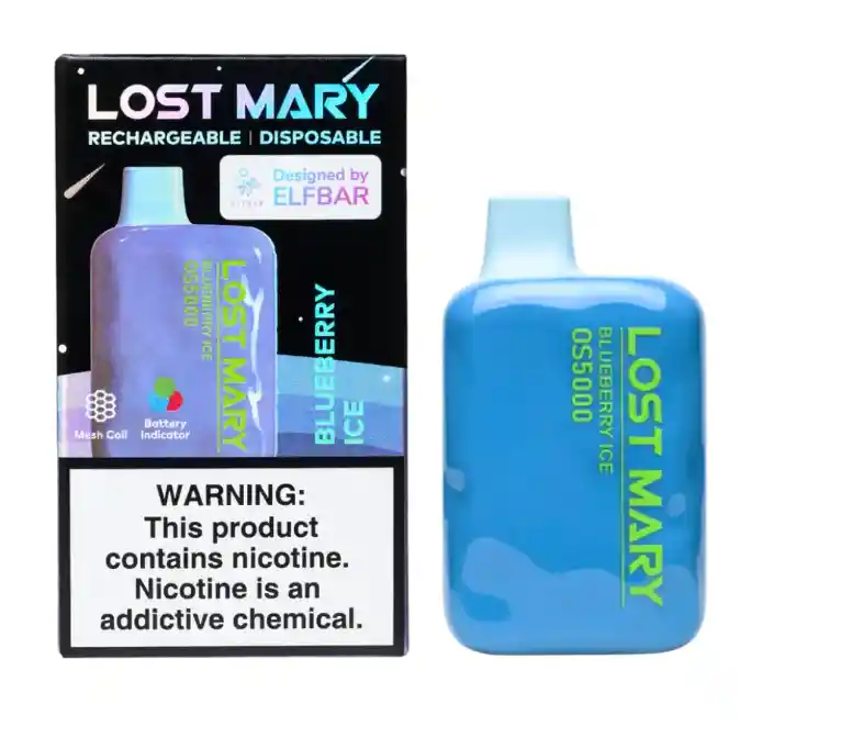 Vape Elfbar Lost Mary Blueberry Ice 5000 Puffs.