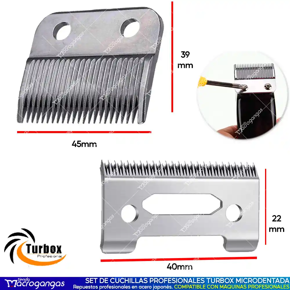 Juego Cuchillas Repuesto Para Wahl Máquina Profesional Acero