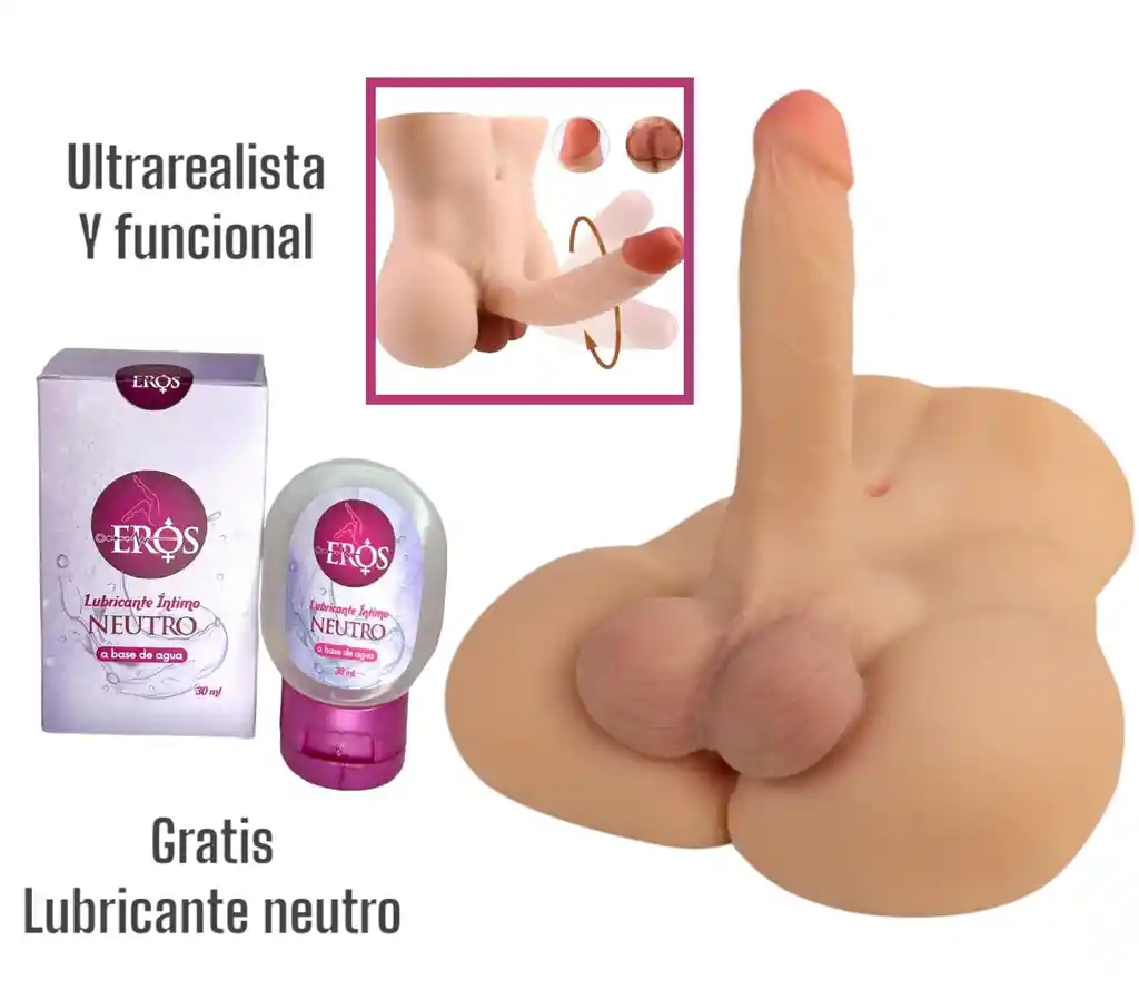 Torso Con Pene Consolador Dildo Ultra Realista Gratis Lubricante Neutro A Base De Agua